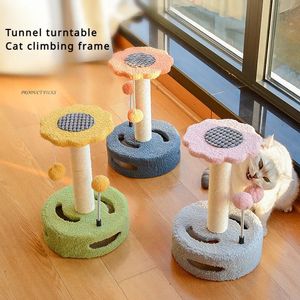 Cat d'escalade Cadre Sisal Scratching Post Cat Board Plateforme de saut intégrée Toy Pet Wholesale et Retail 240320