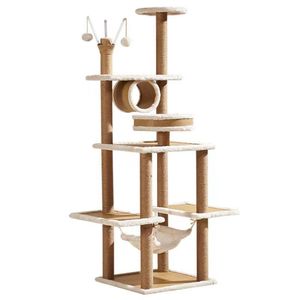 Cadre d'escalade pour chat, maison dans les arbres en bois massif, planche de saisie intégrée pour chat, fournitures pour chat