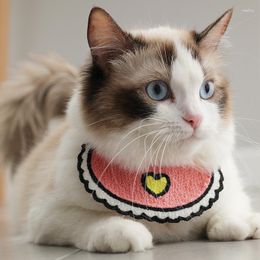Collares de gato de estilo coreano, Baberos para cachorros y perros, bufanda ajustable, accesorios, bonita toalla de Saliva para gatos, suministros