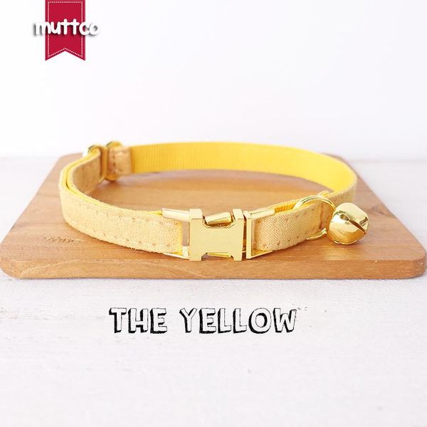 Colliers de chat conduit 10 pcs/lot MUTTCO détail avec collier à boucle en métal de haute qualité platine pour la conception jaune 2 tailles UCC077B