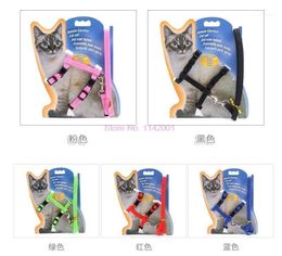 Colliers de chat conduit 200 pièces collier réglable pour animaux de compagnie pour chats confortable Nylon chaton Kedi harnais laisse ensemble chien accessoires produits chiens