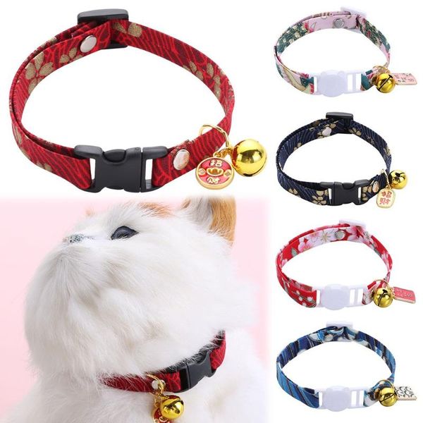 Colliers pour chats et laisses, accessoires de Style chinois, fournitures pour animaux de compagnie, pendentif cloche, collier pour chaton, collier pour chien, bonne année