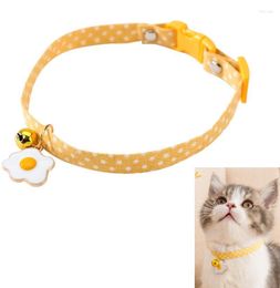 Colliers de chat conduit adorable collier chaton chiot collier avec petite cloche réglable et confortable coton accessoires pour animaux de compagnie