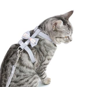 Kattenhalsbanden Leidsels Vlinderdas Kattenriem Anti-losmaken Verstelbaar wandeltouw Kattenbenodigdheden