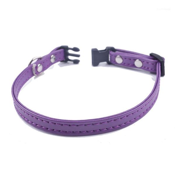 Collares para gatos, collar de cuero Pu separable ajustable de 8 a 12 pulgadas, collar de seguridad para mascotas para cachorros, perros, gatos, morado, rosa, negro, marrón, azul, rojo