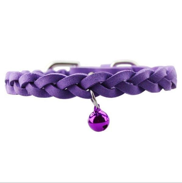 Colliers de chat conduit collier tresse chiot chats avec étiquette de nom personnalisé gravé pour petits chiens moyens cloche gratuite