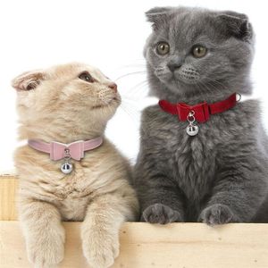Cat Collars Leads Leuke Kraag Puppy Fluwelen Bow Kitty Hals Decor Bowknot Ketting met Bell voor Hond Cats Chihuahua Yorkie Pet Supplies
