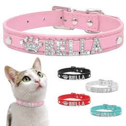 Cat Collars Leads Personalise Collar Puppy Small Dogs Custom for Chihuahua Yorkshire Gratis naam Charms Accessoires 230113
