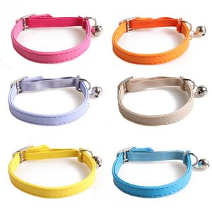 Cat Collars Leads Gepersonaliseerde Kraag Met Bell Verstelbare Solid Lederen Kitten Ketting Voor Katten Puppy Halsband Leuke harnas Accesory