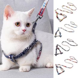 Cat -kragen leidt Pet Chest Strap Set premium harnas tractie touw huidvriendelijke voorraden decoratief