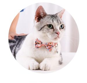 Cat Collars Leads Pet Collar Plaid Bow Kitten met Bell Cats Products voor huisdieren Accessoires