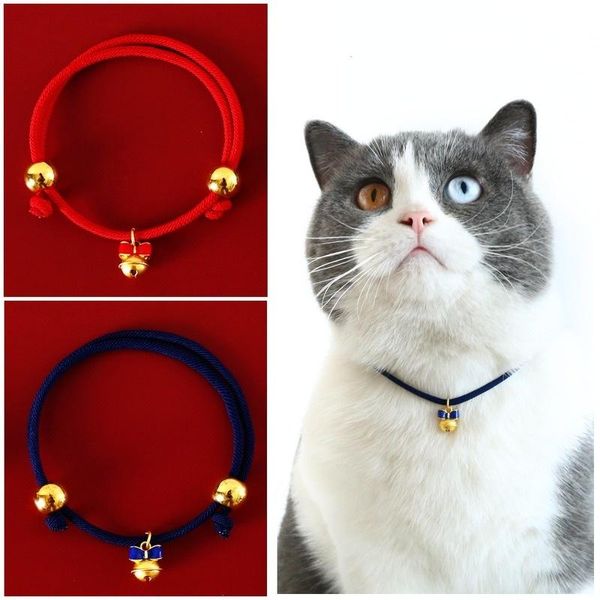 Colliers pour chats et animaux de compagnie, avec nœud de princesse, cloche, petit chien, mignon, chaîne rouge, accessoires pour année Teddy, fournitures