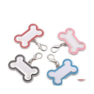 Colliers De Chat Conduit Sublimation Porte-clés Party Favor Pet Chien Id Tag Diy P O Transfert De Chaleur Mignon Os En Forme De Goutte Livraison Maison Jardin Dhxcy