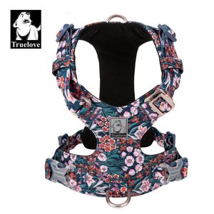 Colliers de chat mène le harnais de chien Truelove Design de mode pour petit grand coton Floral Multi tailles réglable réfléchissant TLH6283 231017