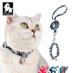 Les colliers de chat mènent Truelove Collier de chat personnalisé et la laisse Ensemble Collier de chiot de chaton facile à porter élégable pour chiot pour chiots