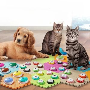Cat Communication Small Button Dog Mini opname Training Bell Internet Celebrity Pet Voice Tappen Sound Making Toy 240418