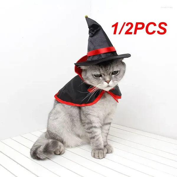 Trajes de gato 1/2pcs Pet Halloween Cloack Shawl quente Cosplay Cosplay Vampiro Chap