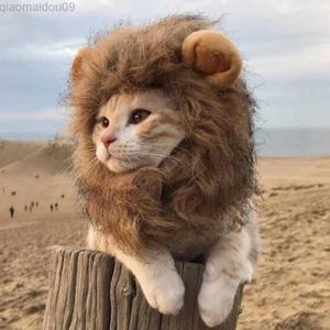 Cat Costumes 1pc schattige Lion Mane Cat Wig Hat For Dog Cat Hair Accessories Party Birthday Cosplay CoSplay Cat -kostuum Funny Puppy Hoofddeksel Pet Supplies AA230321