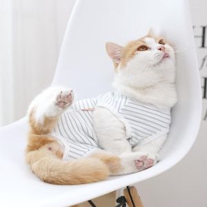 Disfraces para gatos, 1 Uds., chalecos para enfermería después del cuidado, evita lamer y morder, ropa transpirable a rayas, productos para mascotas, hogar y jardín