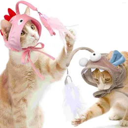 Costumes de chat 2 pièces tête portant un bâton de taquin, jouet de diversion