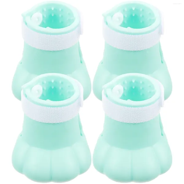 Disfraces de gatos 4 PCS Silicone Foot Cover Zapatos para gatos Solo cubiertas de garras Guantes de uñas Botas Crooming