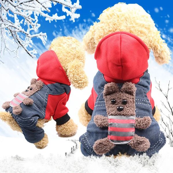 Costumes de chat Automne et hiver Flanelle à quatre pattes Chaud Chien Chat Fournitures pour animaux de compagnie Ours en peluche Méthode Lion Turned Vêtements Pet Halloween Costume 231011