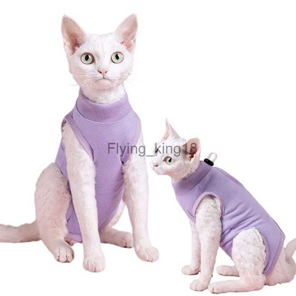 Disfraces para gatos Ropa para gatos Traje de recuperación Mono para perros pequeños Después de la cirugía Use heridas Anti lamiendo Collar ajustable Pijamas para gatitos Body HKD230921