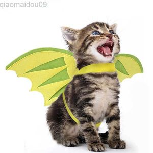 Disfraces de gato Gato Cosplay Chaleco Alas de dinosaurio Halloween Navidad Transformación Vestir Gatito Adorno Accesorios para mascotas AA230321