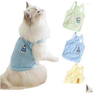 Disfraces para gatos Disfraces para gatos Chaleco dulce Ropa Tirantes para perros Ropa para mascotas de verano para Youkshire Poodle Camiseta Pequeños Perros Medianos Gatos Dr DHCLR