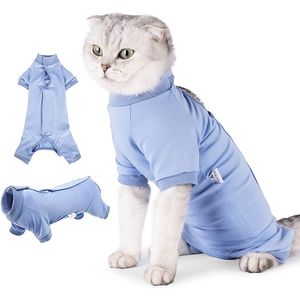 Costumes de chat Costume de récupération de chat pour les plaies abdominales ou les maladies de la peau Vêtements pour chats Pull Pyjama Confortable Onesie Pour Hone Prévenir la perte de cheveux 220908