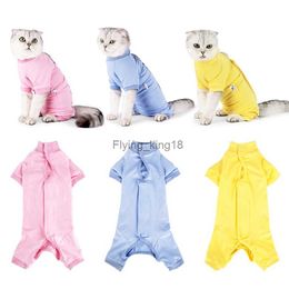 Katkostuums Kat Herstelpak Wond Anti Likken Ademend Kitten Shirt Na Chirurgie Slijtage Huisdierkleding HKD230921