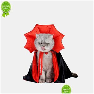 Costumes de chat Chat Vampire Cape Halloween Costumes Pour Animaux De Compagnie Cosplay Chaton Chiot Robe Kawaii Vêtements Accessoires Pour Petit Chien Cadeau Drop De Dh9U2