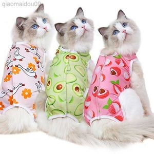 Cat Costumes Cat Weaning Sterilization Suit Small Dog Cats Jumpsuit Anti-lick Recovery Clothing After Surgery Cute Print Pet Care Clothes AA230324