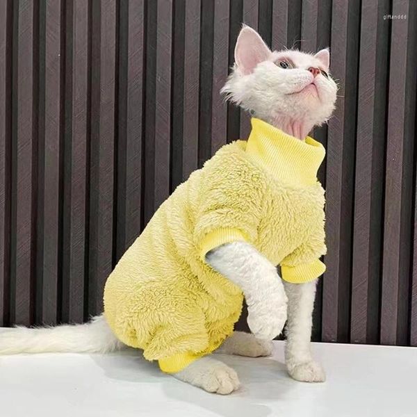 Disfraces de gato Ropa de Navidad para niño niña Abrigo de lana gruesa Color sólido 6XDE