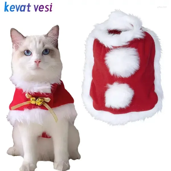 Costumes de chats costumes de Noël Pérotage de santa cloak pour petits chats chiens chauds manteau cape habille des vêtements de compagnie