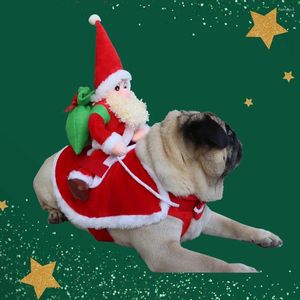 Katkostuums kersthondenkleding Winterjas voor kleine medium huisdierenkleding Riding Santa Claus Apparel