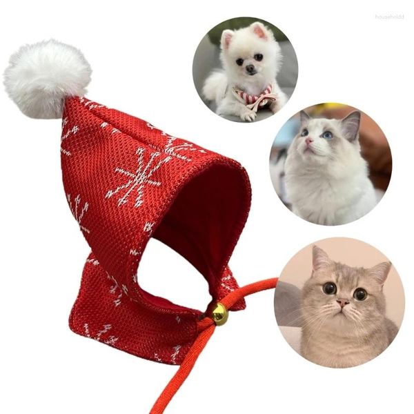 Disfraces de gato Snowmakake impreso Bufanda de perros Pet Festival ajustable Sombrero de capucha