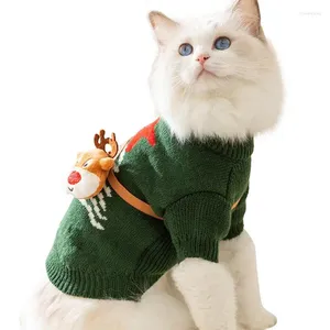 Katkostuums Kerststijl Puppy Hond Truien Voor Kleine Middelgrote Honden Kattenkleding Winter Warm Huisdier Coltrui Chihuahua Vest Zacht Yorkie