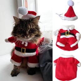 Katzenkostüme Weihnachten Jahr Haustier Hund Kleidung Lustige Weihnachtsmann Kleidung für kleine Welpen Kätzchen Winter Warme weiche Kitty Outfits