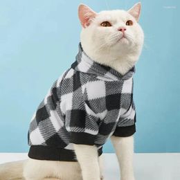 Cat Costumes Classic Plaid Pet Hoodie Warm jas Kleding Winddichte Dog Pullover Polyester zacht vest Altijd groot