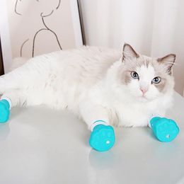 Kat Kostuums Claw Protector Bad Voeden Badschoenen Voet Cover Anti-kras Voor Katten Pet Grooming Siliconen Nail laarzen
