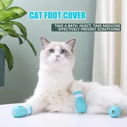 Costumes de chat Protecteur de griffes pour le toilettage rasage des accessoires en silicone doux réglable Bottes de bain pour animaux