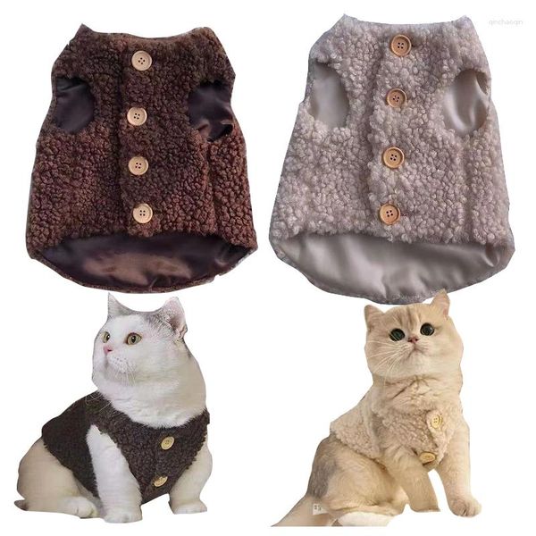 Costumes de chat, vêtements en coton, gilet chaud en laine d'agneau, manteau de chaton à la mode, petit chien, vêtements d'automne et d'hiver