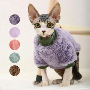 Kat kostuums kleding voor Sphynx winter warm zacht gezellig fleece kostuum herfst trui puppy trui kitten huisdier hoodie outfit
