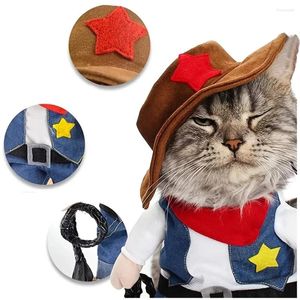 Cat Costumes kleding grappige cosplay cowboykostuum voor kleine middelgrote honden katten puppy outfits nieuwigheid kitten verkleed huisdierenbenodigdheden