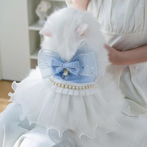 Costumes de chat vêtements tenue d'été légère pour petits chatons Ragdoll chats bleu animal Anti-perte robe de princesse