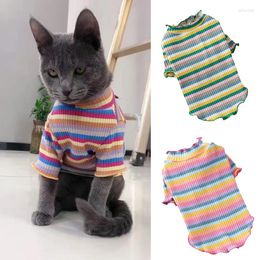 Disfraces de gato Stripe Sphynx Chains chaleco para gatos pequeños Katten Kedi Cabeza de algodón Ropa de mascota Mascotas Ropa Ropa para Gatos