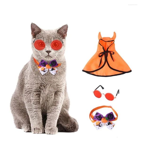 Disfraces de gato Algodón Perro Cuerno Capa Cómodo Suave Halloween Mascota Poliéster Naranja Cosplay Fiesta de Navidad