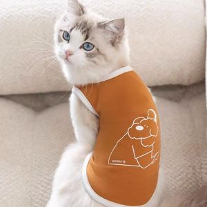 Disfraces de gato Lindo chaleco de color contrastante Anti caída Tela de piel Ropa para mascotas Corto y hermoso gatito Estilo fino