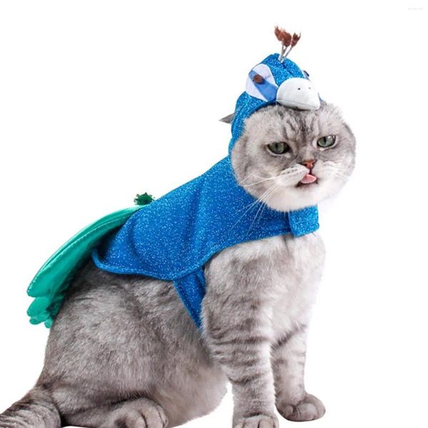 Costumes de chat Costume de paon mignon couvre-chef manteau tenue vêtements veste vêtements pour animaux de compagnie pour